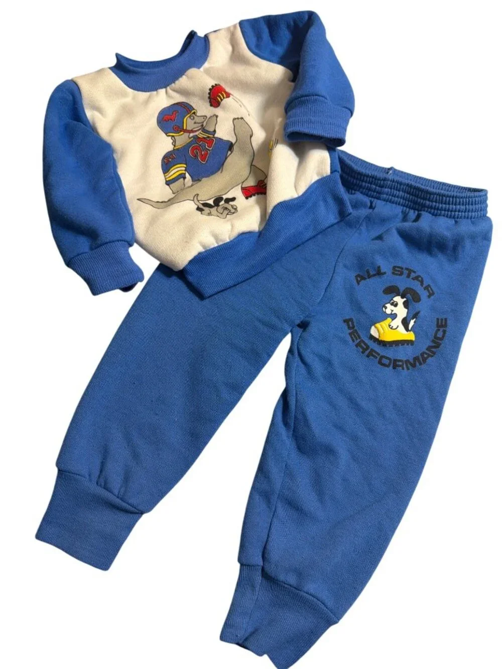 Vintage Andover Togs 2 Piece Sweatsuit All Star Performance Football Dogs Sz 2T